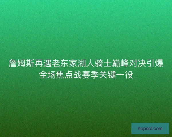 詹姆斯再遇老东家湖人骑士巅峰对决引爆全场焦点战赛季关键一役