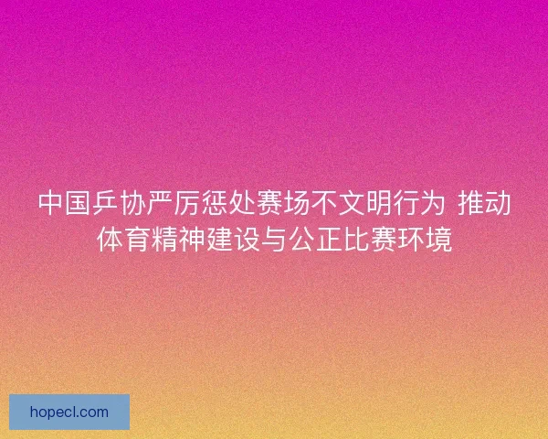中国乒协严厉惩处赛场不文明行为 推动体育精神建设与公正比赛环境
